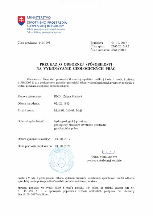 Náhľad prvej strany: Odborná spôsobilosť - Matiová